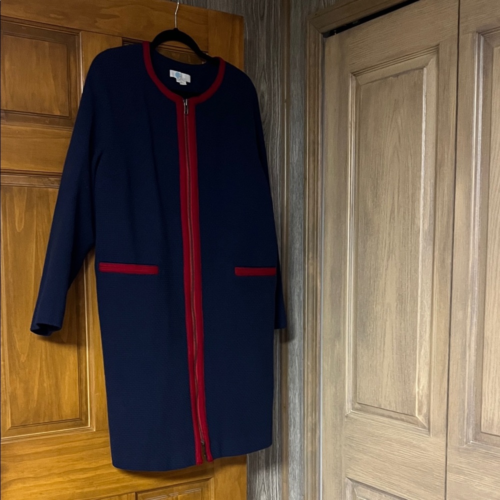 Boden Knit Navy Dress/Jacket with Red Trim ❤️💙 - Picture 5 of 8